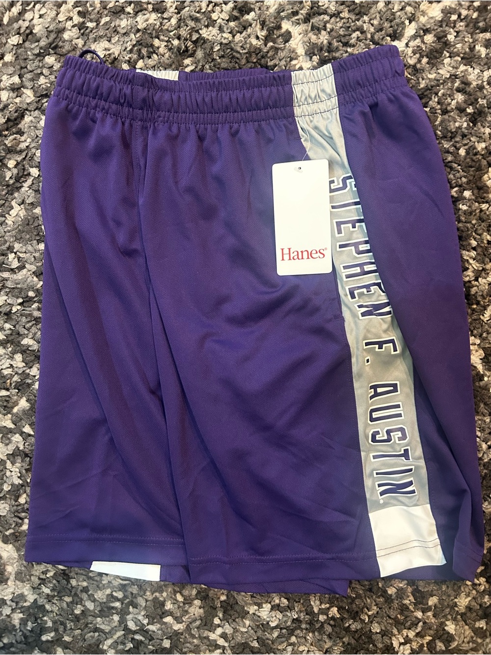 Hanes Men’s Purple Athletic Shorts with Side Panel